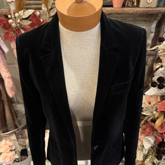 VINTAGE BRECKENRIDGE BLACK VELVET BLAZER | TAILORED CREW | HOLIDAY PARTY JACKET - Picture 13 of 14